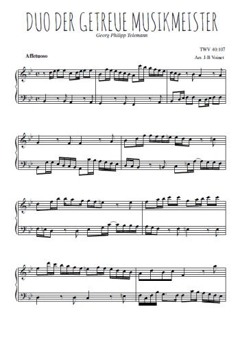 Téléchargez l'arrangement pour piano de la partition de Der getreue Musikmeister en PDF